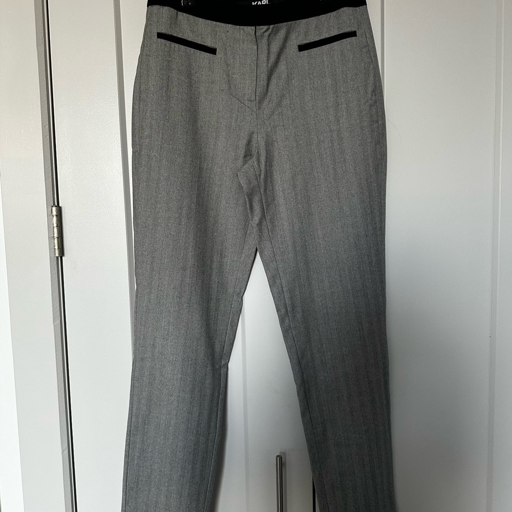 Karl Lagerfeld Gray Men's Dress Pants - Slim Tailored